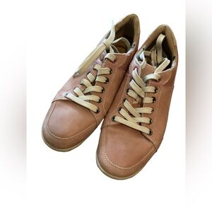Cobb Hill Pink Leather Sneakers Womens 7.5 Comfort Shoes Solid CH9550 7 1/2 W